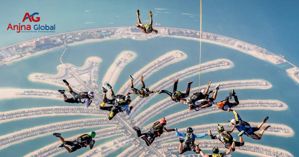 Sky diving in dubai